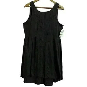 Volcom Womens M Black Lace Pleated Hi-Low Sleeveless Dress Goth Grunge NWT